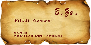 Béládi Zsombor névjegykártya